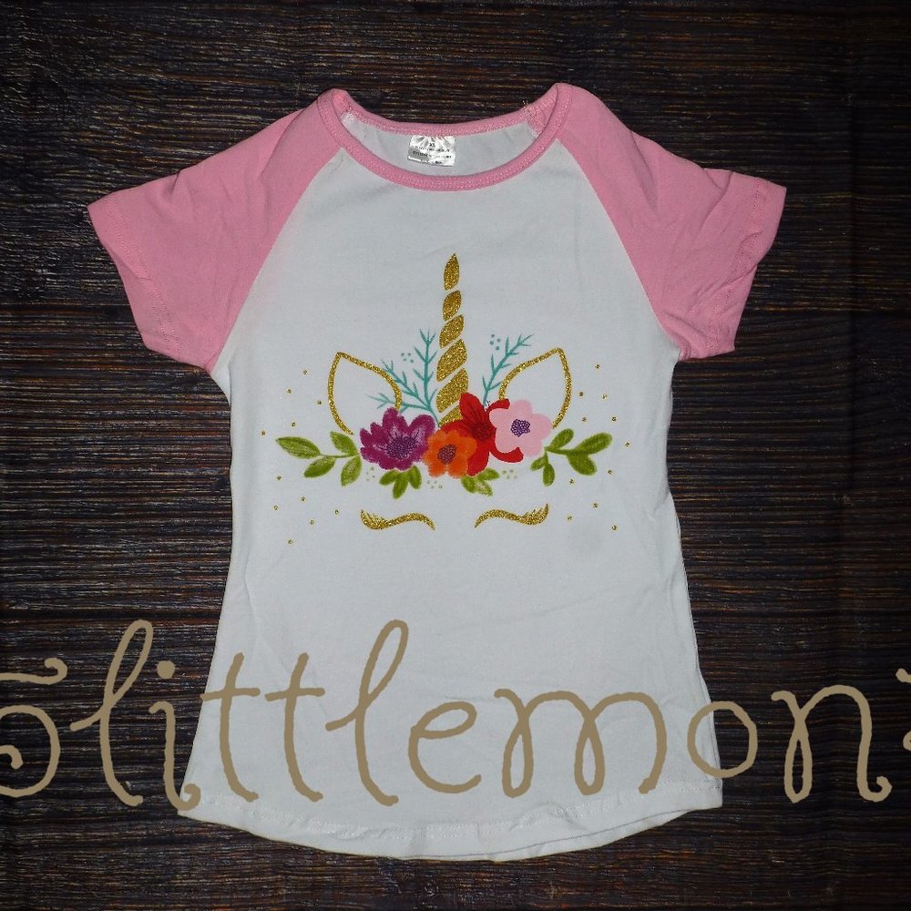 Unicorn Girls Short Sleeve Boutique Shirt